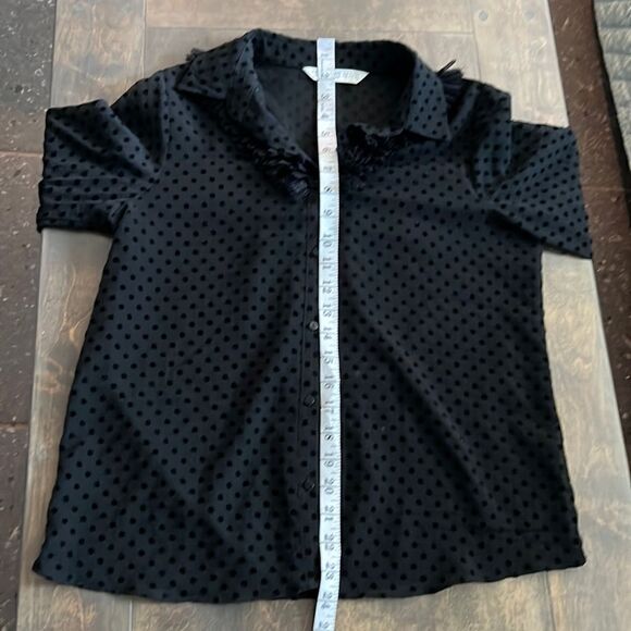 Zara Black Semi Sheer Swiss Dot Long Sleeve
Blouse Top Sz-Small - Picture 10 of 10